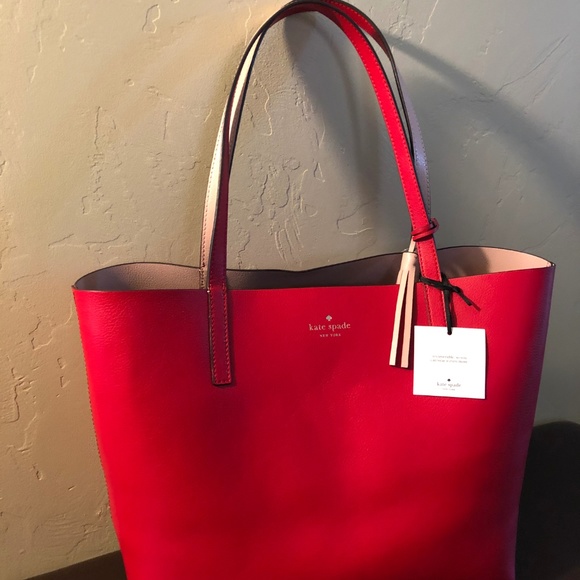 kate spade Handbags - Kate Spade Reversible Tote Bag - Rose & Red